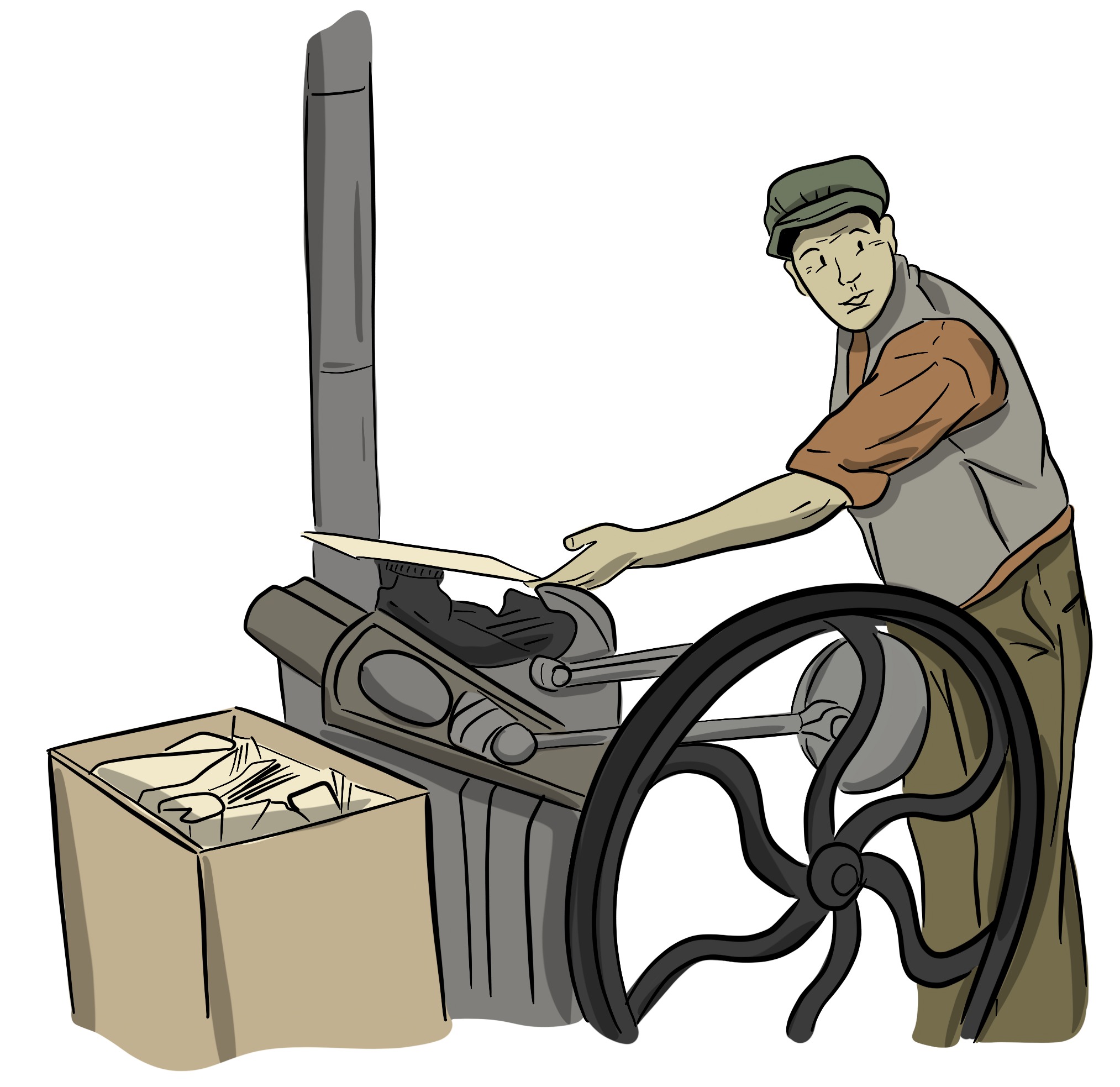 Past - towns - printing shop