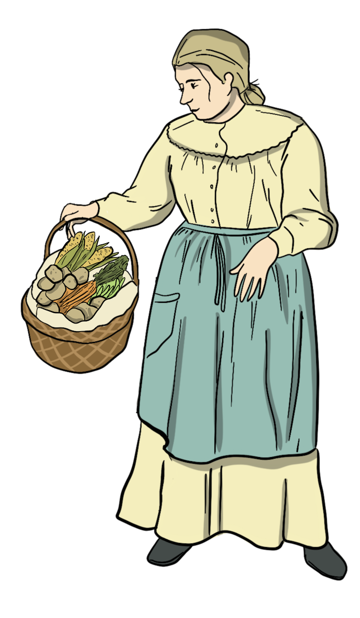 A woman is holding a basket of vegetables that were grown in the garden. 