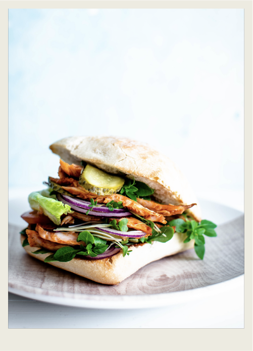 Photo caps-02 A turkey sandwich is shown.