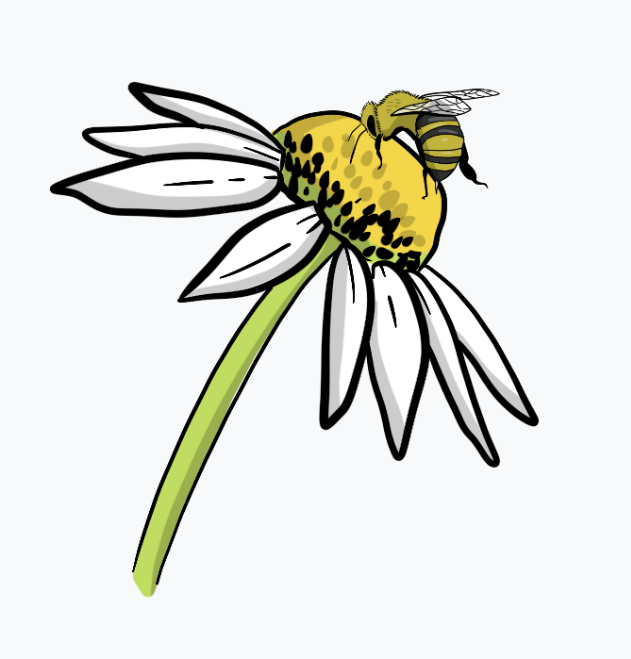 A train is stopped in a small town next to a train station and two elevators.