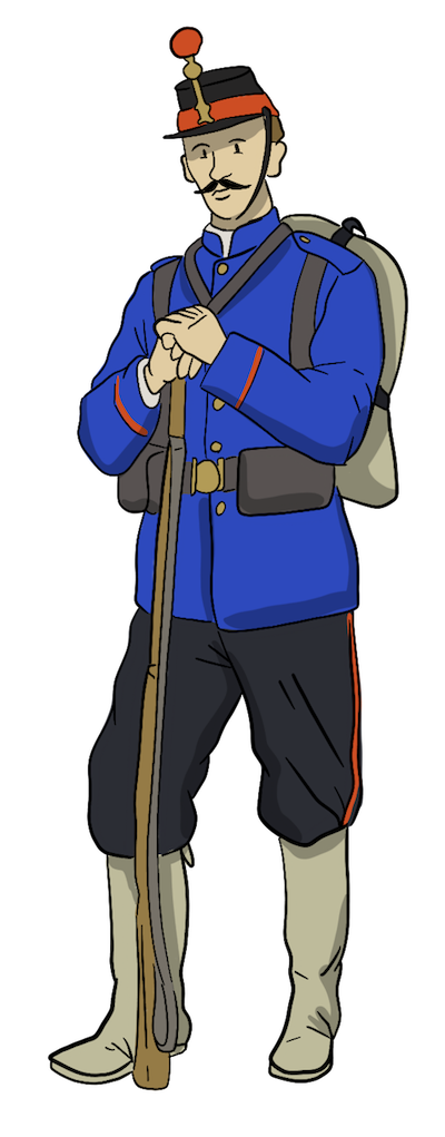 Past-immigration-Romania3 An Illustrated army soldier in his uniform.