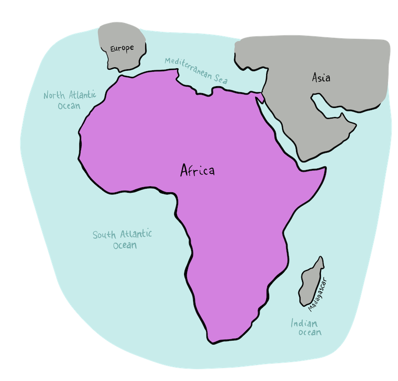 A world map highlights the countries of Canada, the United States, Africa, and the Caribbean Islands.