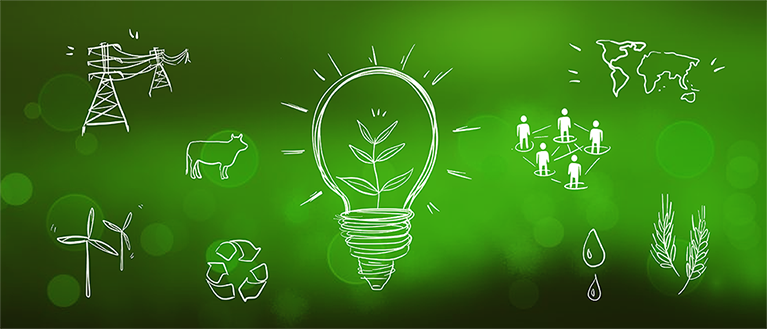 An illustrated drone sprays the canola crop below it. A farmer stands on the edge of the field monitoring the results. 