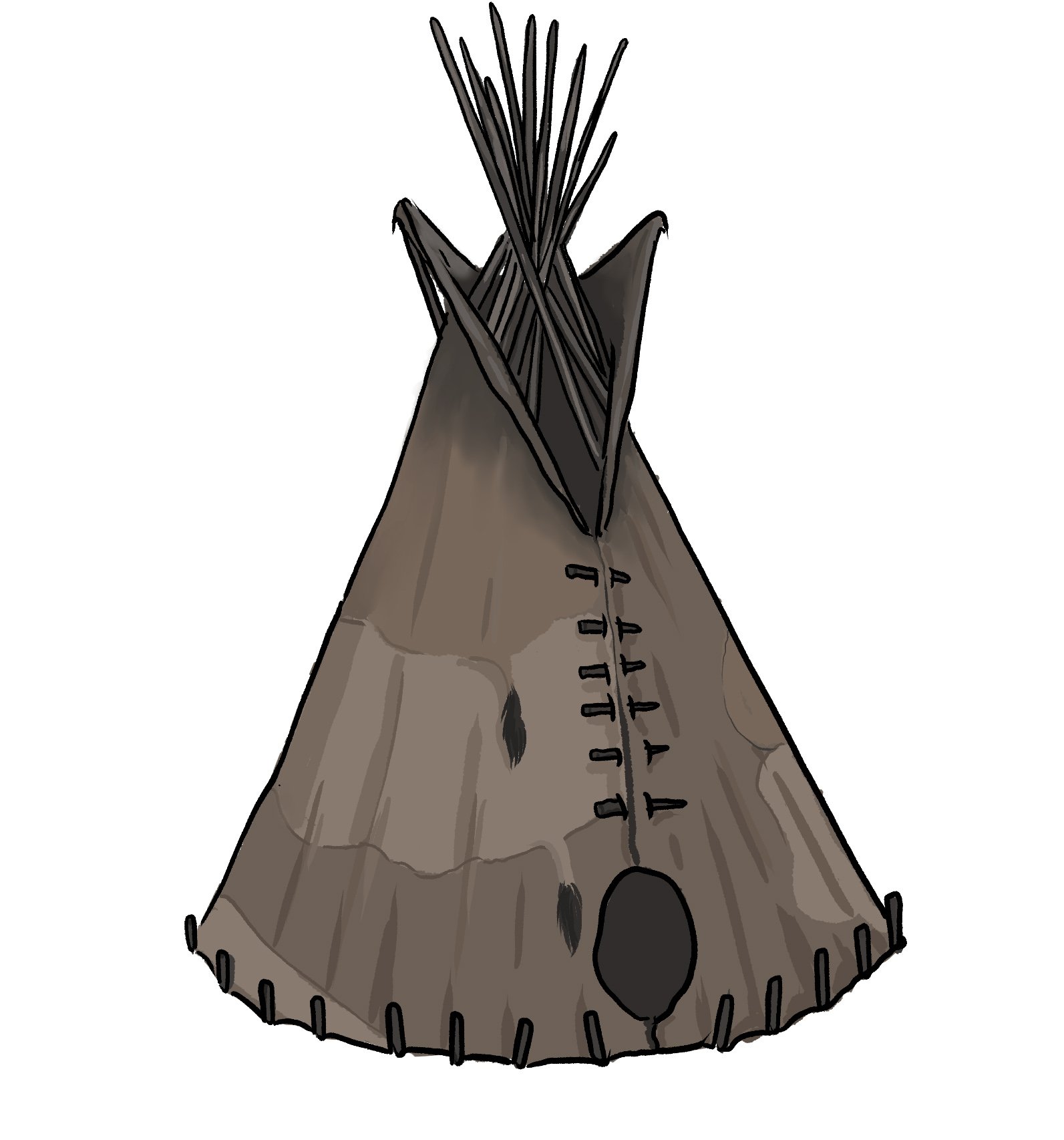 An illustrated tipi is shown.