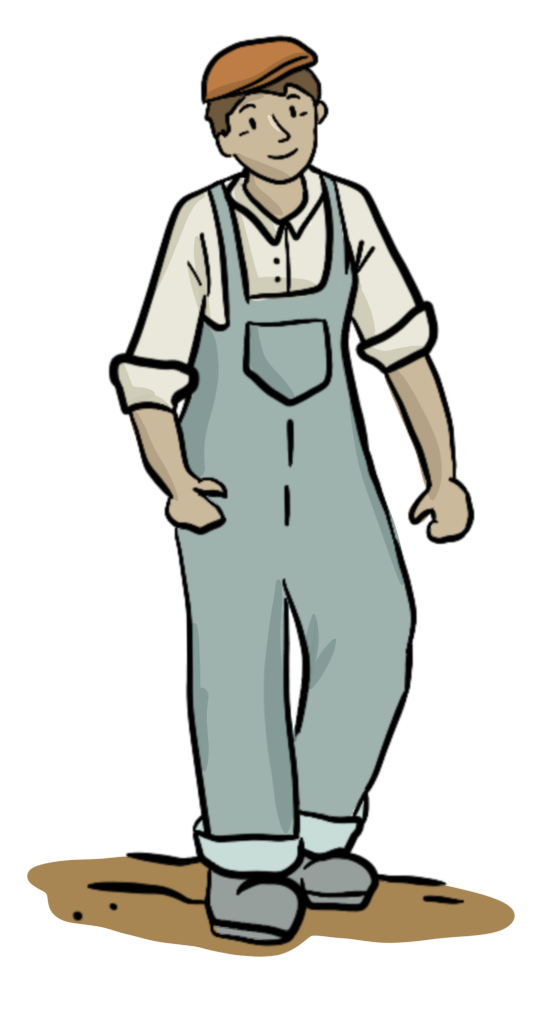 An illustrated farmer.