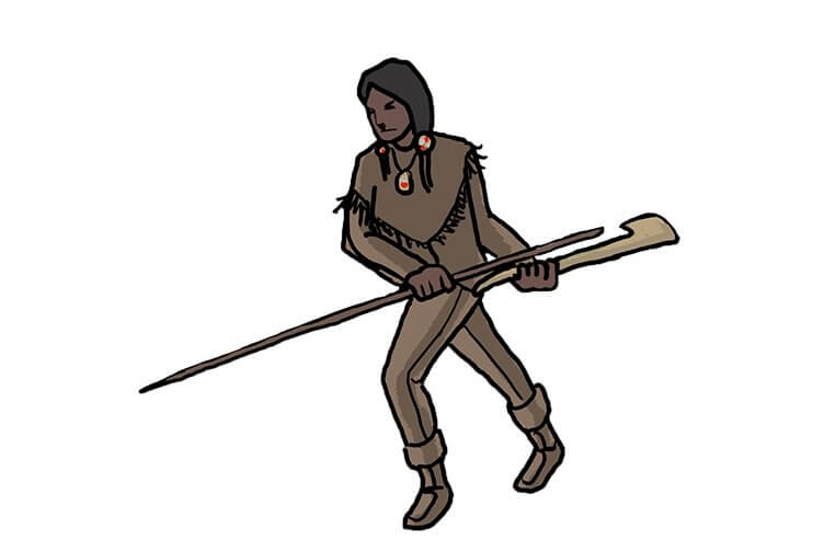 First Nation people made tools to hunt with.