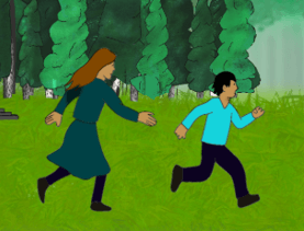 A piece of art by Leah Marie Dorion made with mosaics shows two Indigenous women facing each other with their hair blowing out behind them. There is a sun with butterflies in the centre, and snakes underneath the ground.