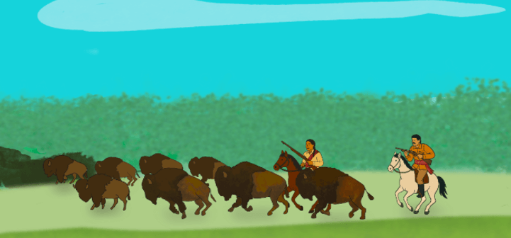 A piece of art by Leah Marie Dorion made with mosaics shows two Indigenous women facing each other with their hair blowing out behind them. There is a sun with butterflies in the centre, and snakes underneath the ground.